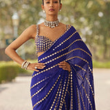 Beautiful Original Mirror Georgette Saree