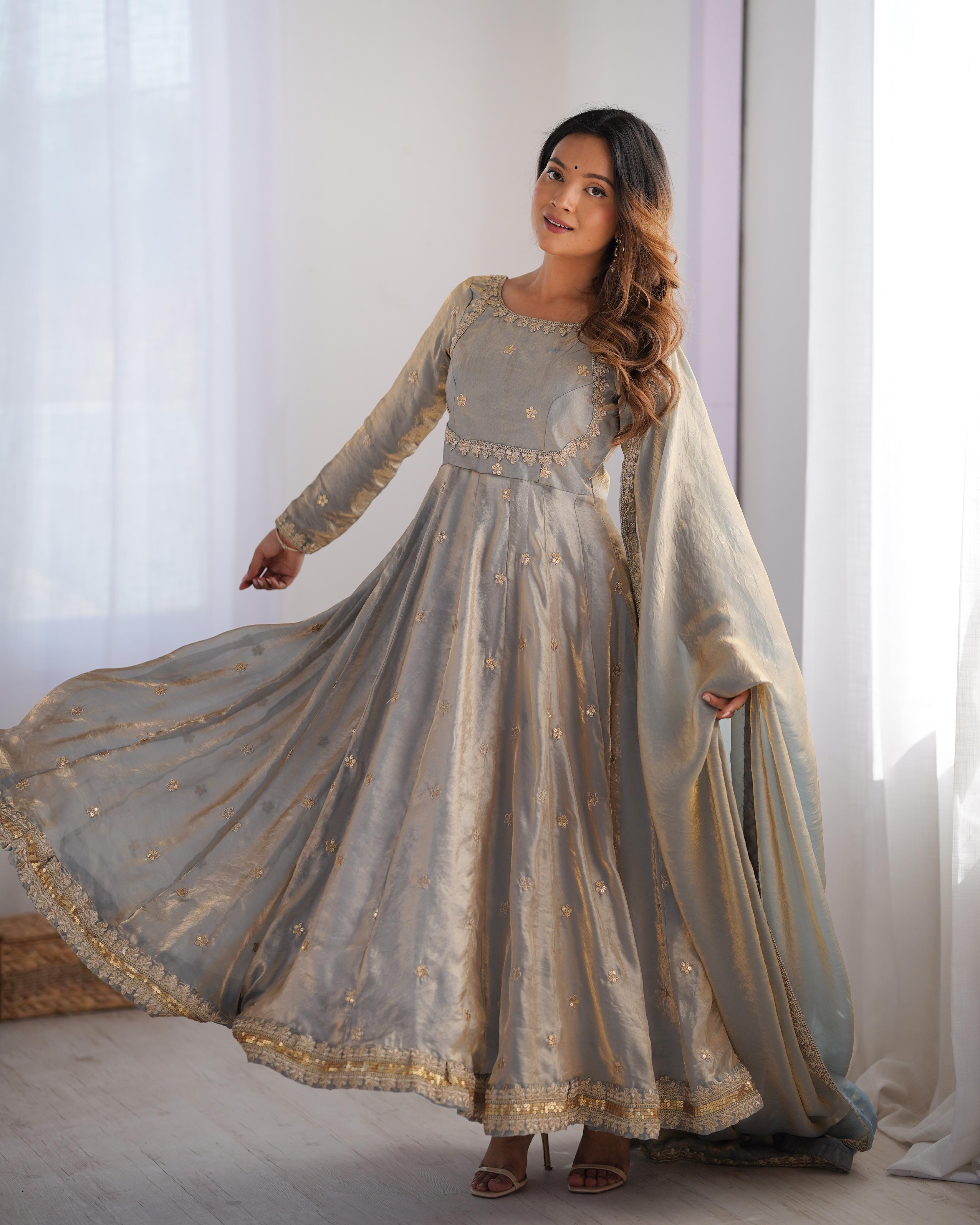 Glorious Fandy Silk Anarkali Suit