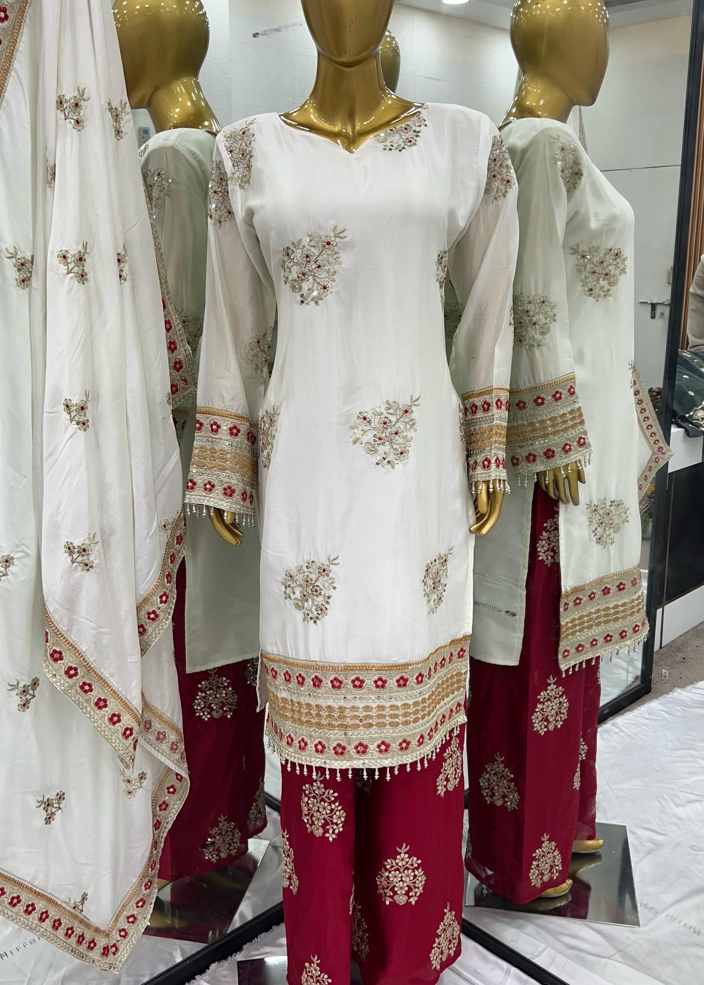 Designer Party Wear Look Top-Bottom