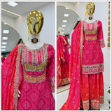 Bandhej Partywear Sharara Suit