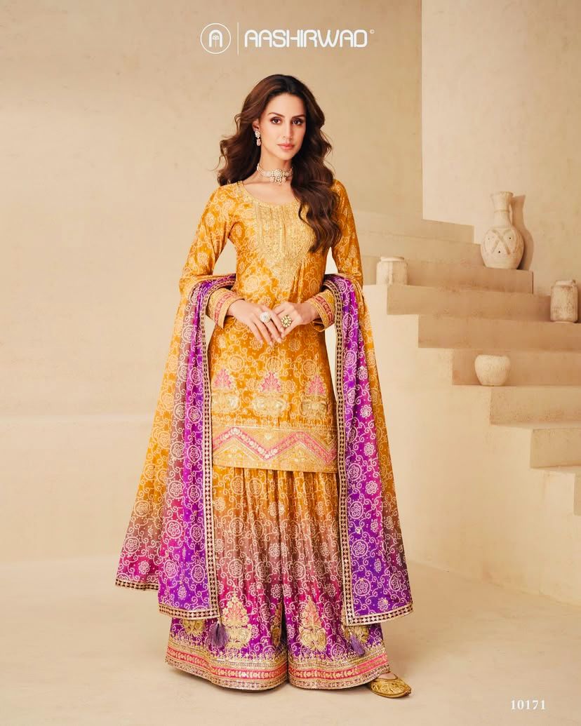 Bandhej Partywear Sharara Suit