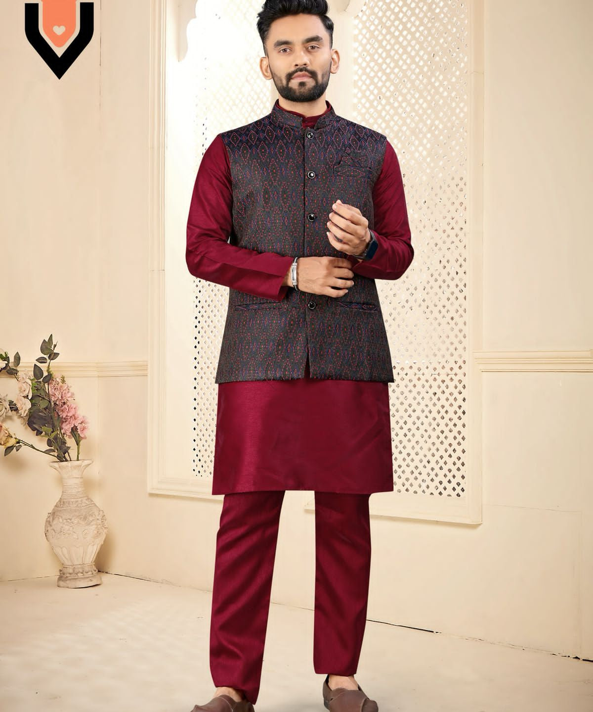 Men's Party Wear Silk Kurta Pyjama