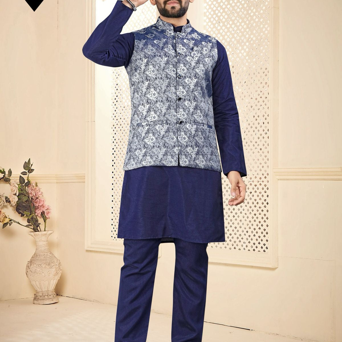 Men's Party Wear Silk Kurta Pyjama