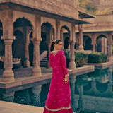 Mahotsav Chinon Silk Indo Lehenga