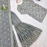 Dashing Chinon Silk Top Shararaa