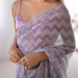 Artful Zigzag Knitted Saree