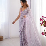 Artful Zigzag Knitted Saree