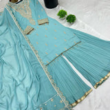 Designer Georgette  EmbroideryTop-Bottom