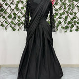 Most Beautiful Black Lehenga Saree