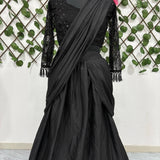 Most Beautiful Black Lehenga Saree