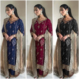Desirable Georgette Straight Suit
