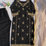 Desirable Georgette Straight Suit