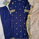 Desirable Georgette Straight Suit