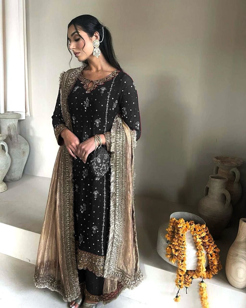Desirable Georgette Straight Suit