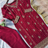Desirable Georgette Straight Suit