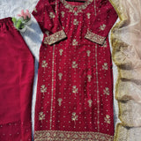 Desirable Georgette Straight Suit
