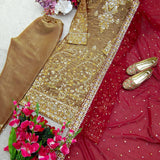 Designer Golden Silk Suit