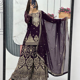 Designer Partywear Top Plazzo