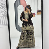 Designer Partywear Top Plazzo