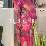 Exclusive Pink Flower Print Saree