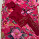 Exclusive Pink Flower Print Saree