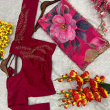 Exclusive Pink Flower Print Saree