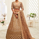 Excellent Golden Bridal Lehenga
