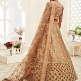 Excellent Golden Bridal Lehenga
