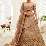 Excellent Golden Bridal Lehenga