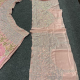 Peach Flower Embroidered Lehenga