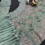 Peach Flower Embroidered Lehenga