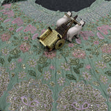 Peach Flower Embroidered Lehenga