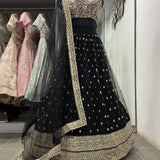 Black Classy Soft Net Lehenga
