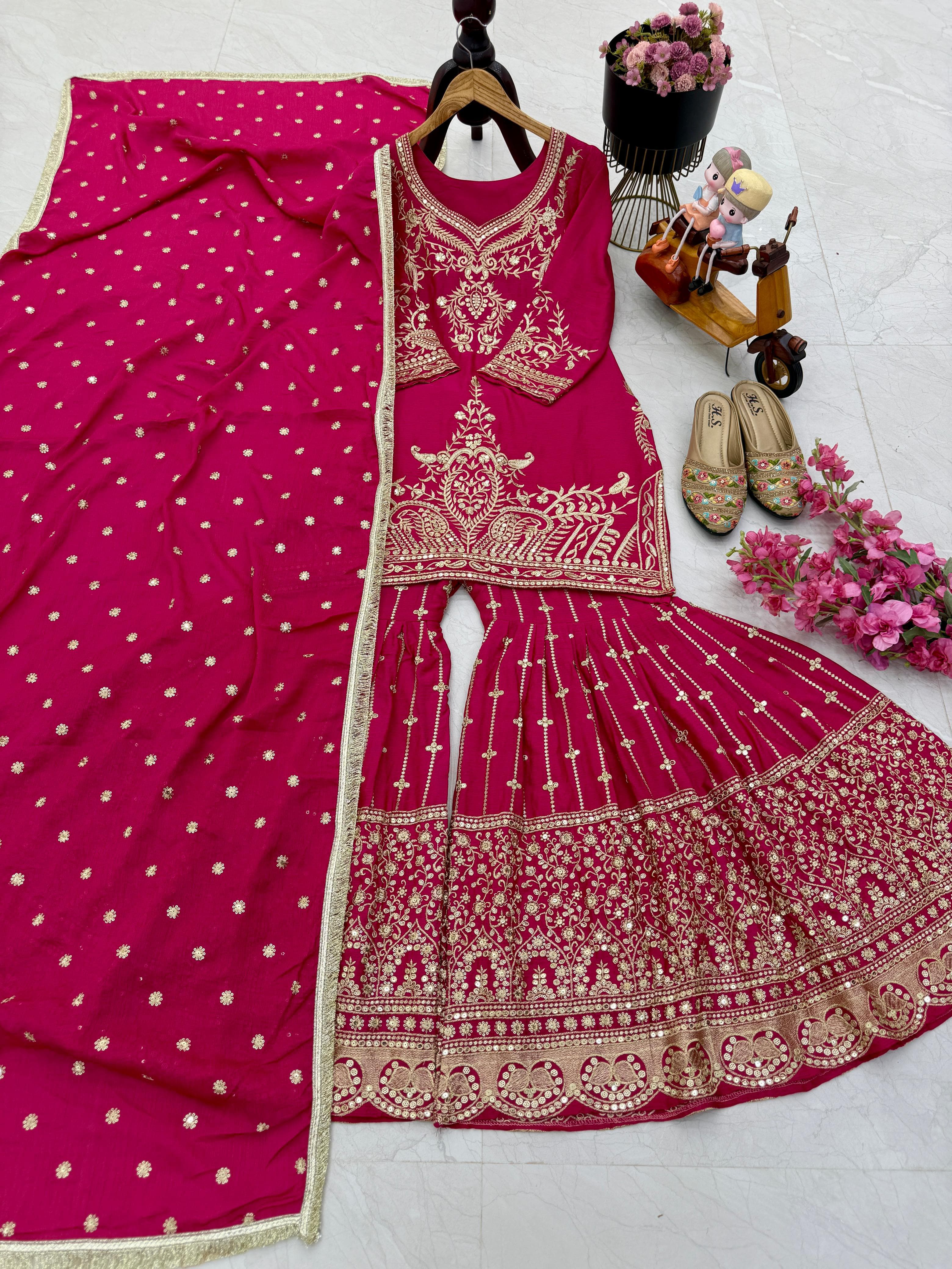 Designer Party Top Sharara & Dupatta