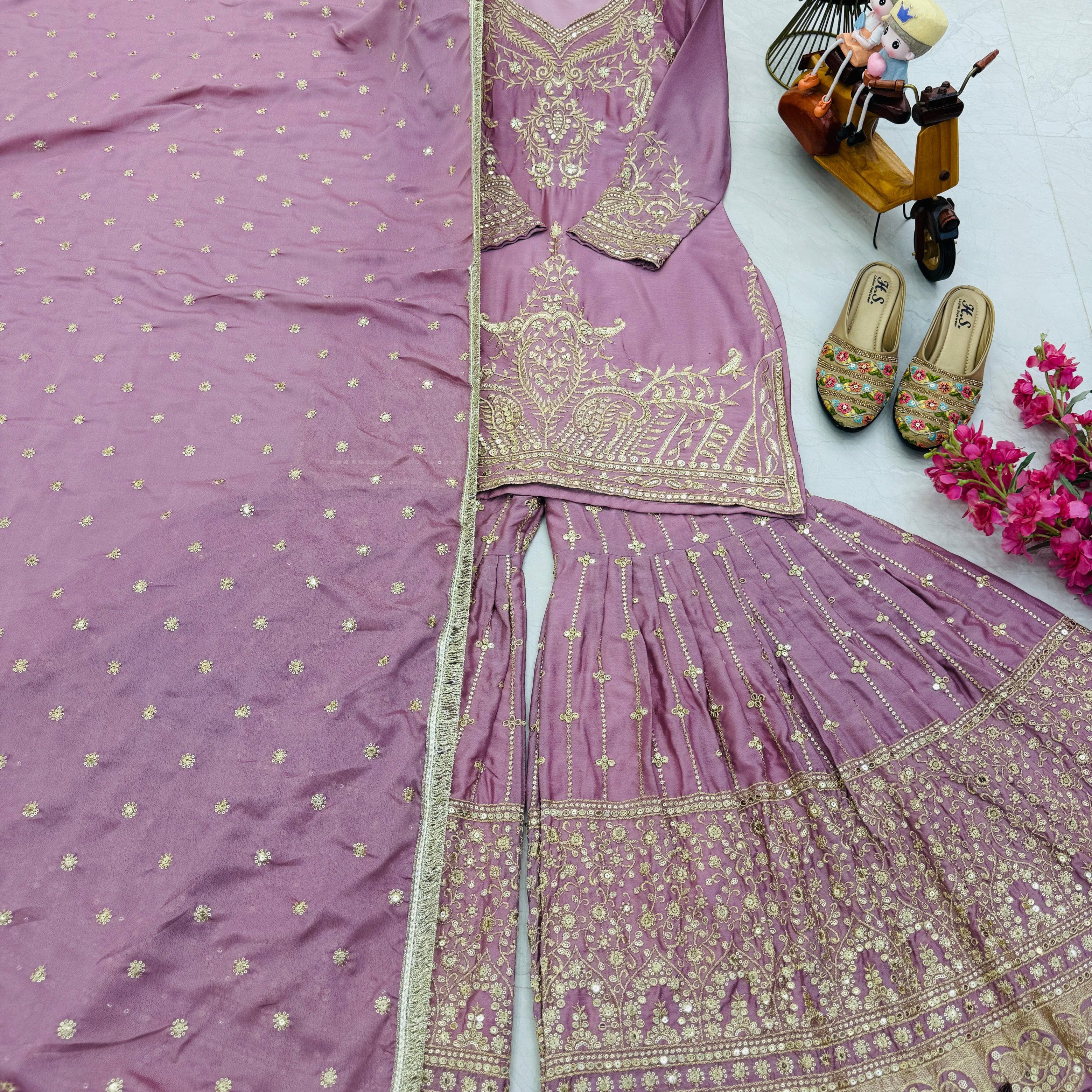 Designer Party Top Sharara & Dupatta