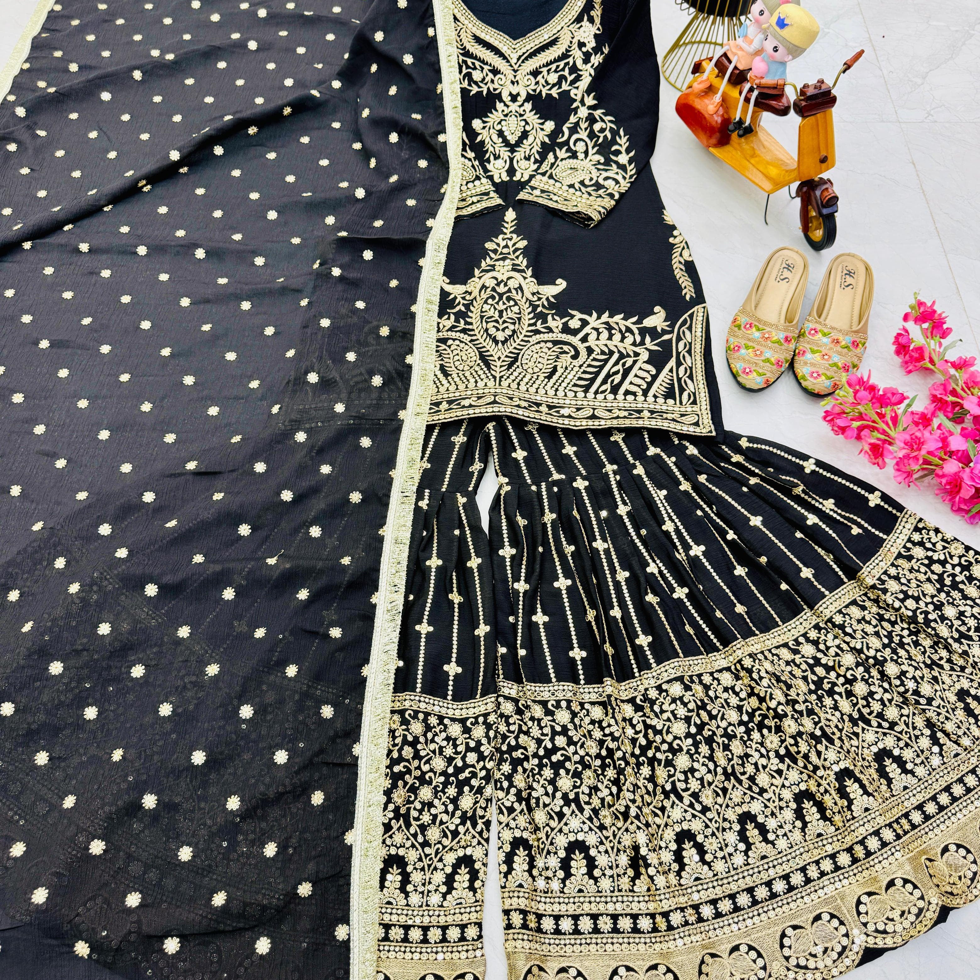 Designer Party Top Sharara & Dupatta