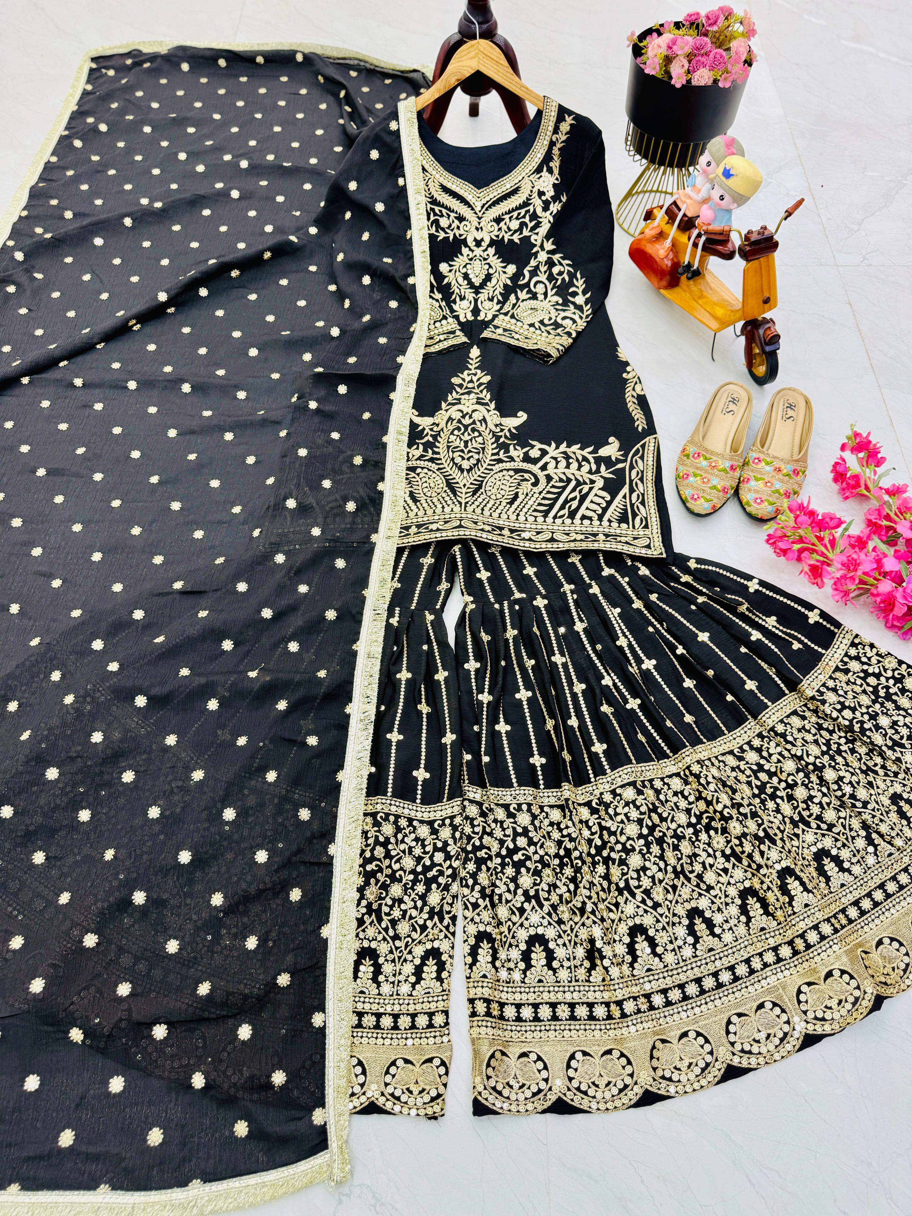 Designer Party Top Sharara & Dupatta