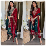 Classy Embroidered Straight Suit