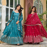 Classy Festive Vichitra Anarkali Gown