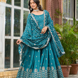 Classy Festive Vichitra Anarkali Gown