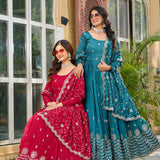 Classy Festive Vichitra Anarkali Gown