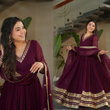 Classy Maroon Anarkali Gown