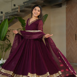 Classy Maroon Anarkali Gown