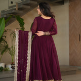 Classy Maroon Anarkali Gown