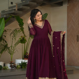 Classy Maroon Anarkali Gown