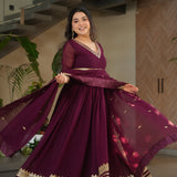 Classy Maroon Anarkali Gown