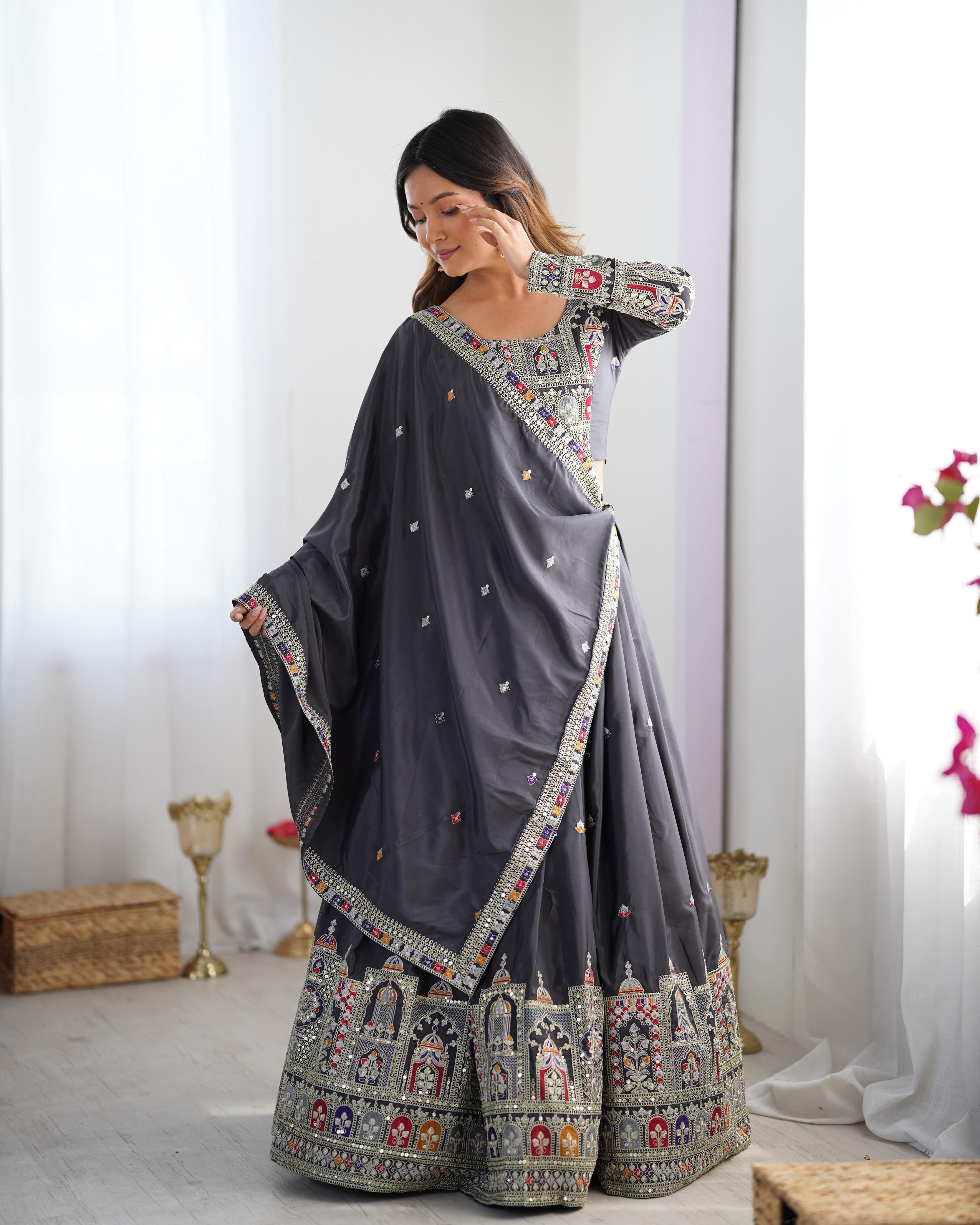 Festive Natural Crep Silk Lehenga