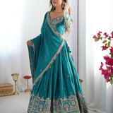 Festive Natural Crep Silk Lehenga
