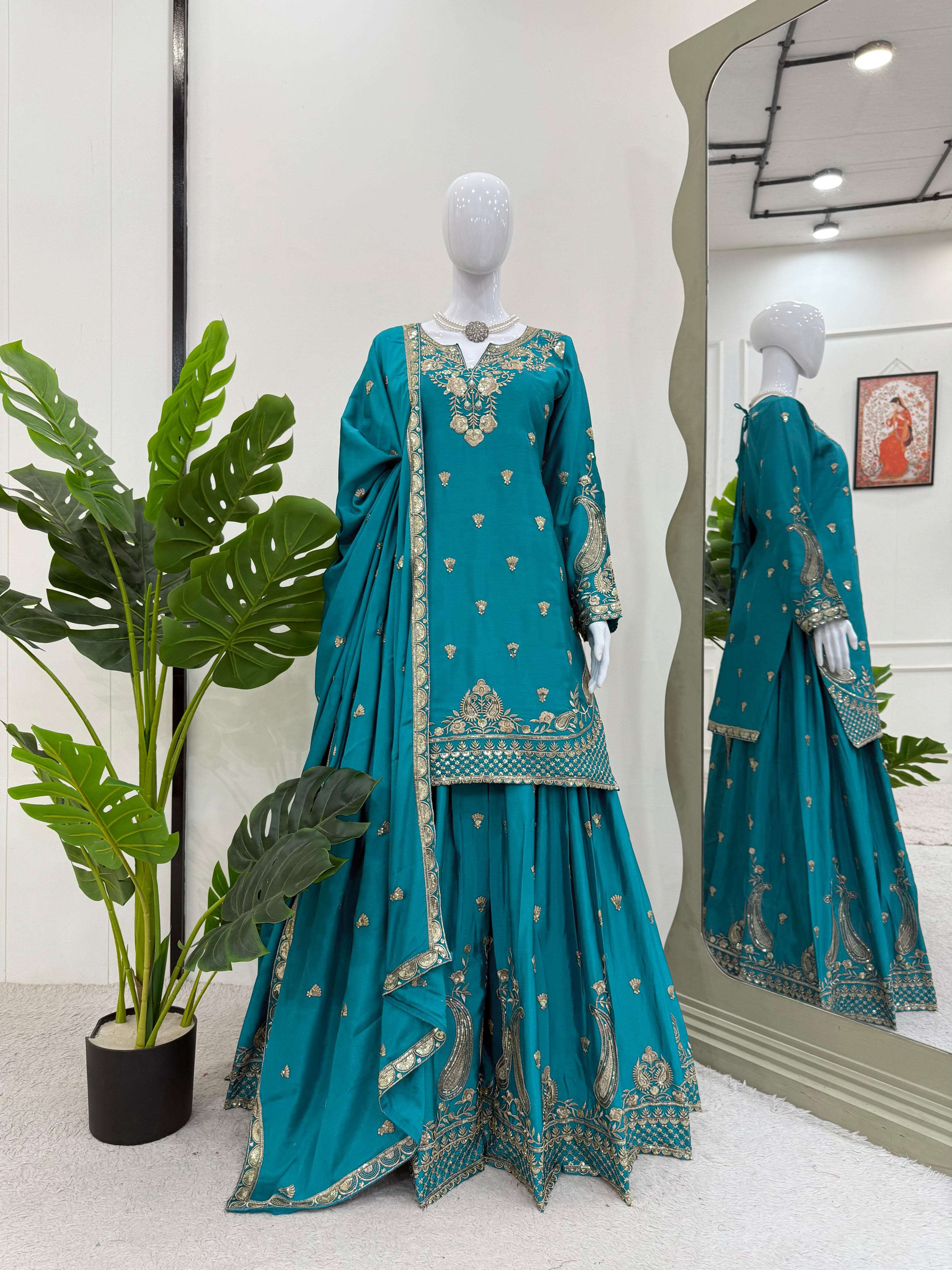 Lavish Panjabi Chinon Silk Suit