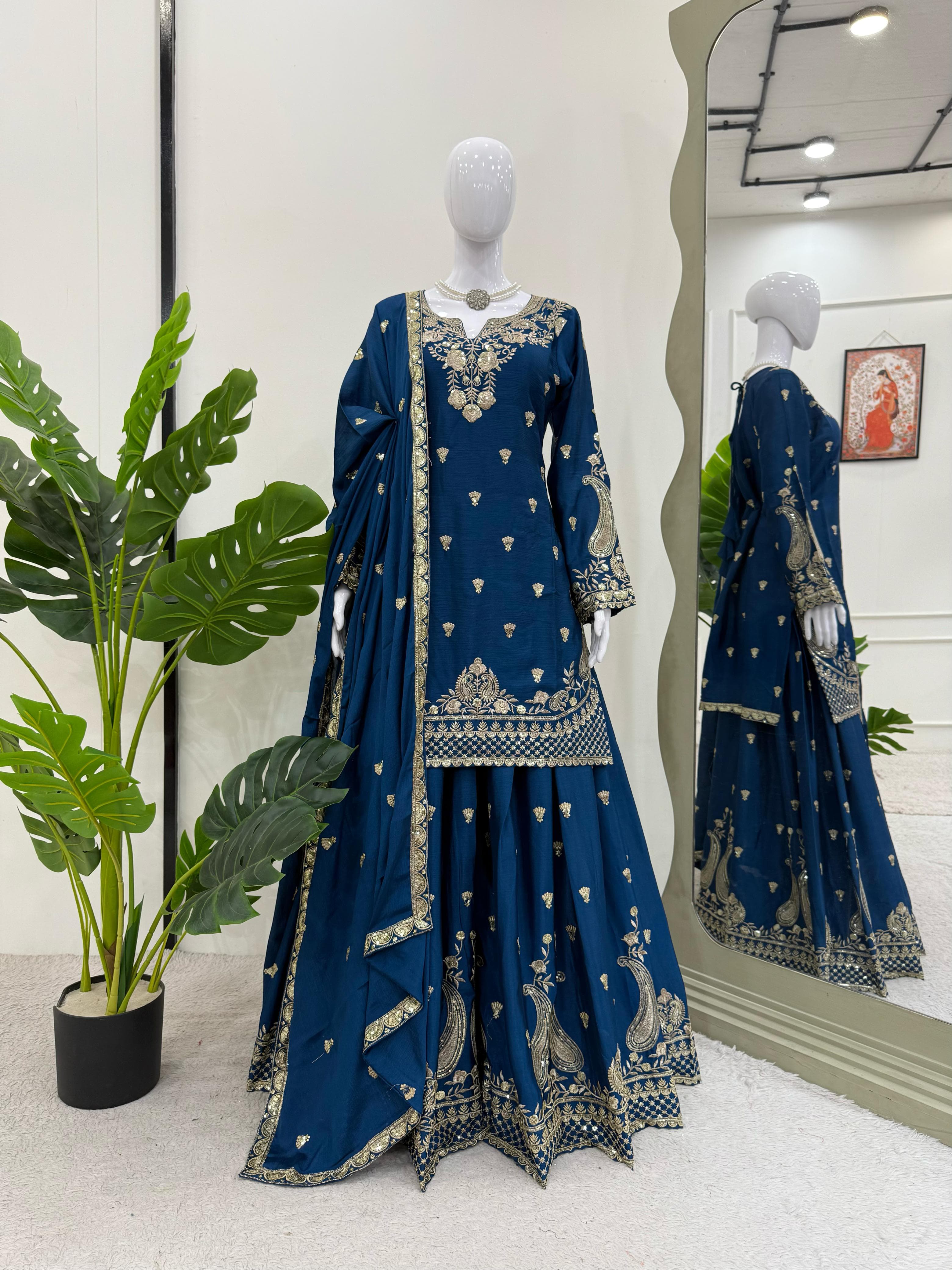 Lavish Panjabi Chinon Silk Suit